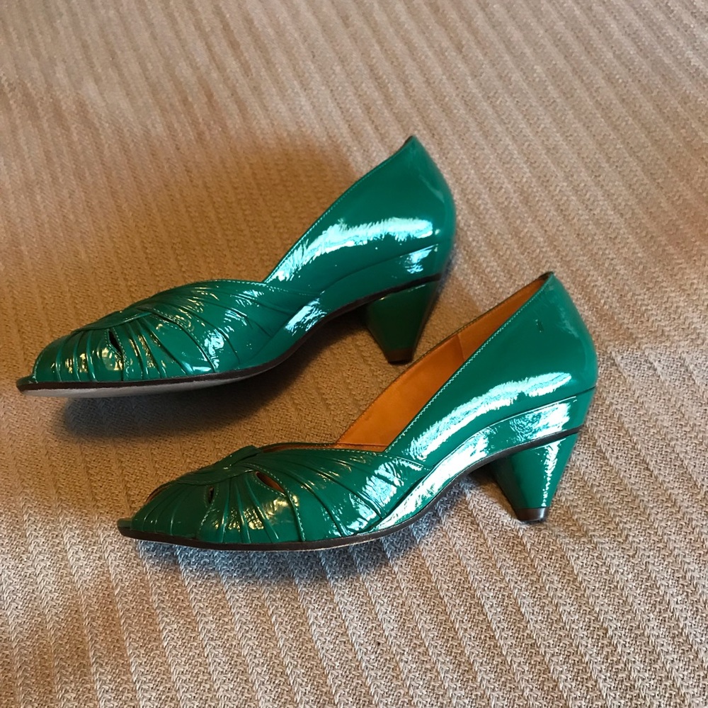 Frye teal open toe heels- size 7.5